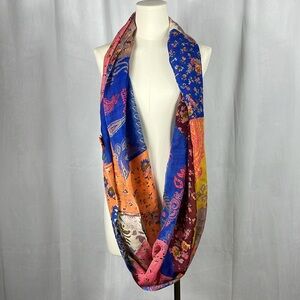 Anthropologie Colorful Floral Patchwork Scarf